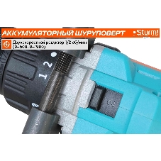 Дрель-шуруповерт Sturm CD2080, 18 В, 3 Ач, 80 Нм, бесщеточный