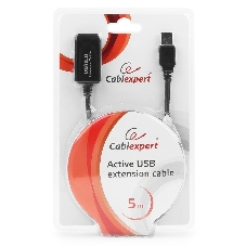 Кабель-удлинитель USB2.0 активный Gembird/Cablexpert UAE-01-5M, AM/AF, 5м