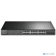 Коммутатор JetStream 28-port Gigabit L2+ Managed Switch with 24-port PoE+, PoE budget up to 384W, support SDN