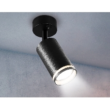 Накладной спот с выключателем Ambrella light TA121 BK черный GU10 max 12W D70*164*D55