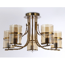 Светильник Ambrella light TR3222/5 GD/TI золото/янтарь E27*5 max 40W D540*300
