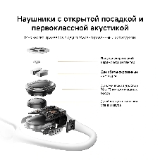 Наушники TWS Xiaomi OpenWear Stereo Pro серый, открытые, Bluetooth, до 38 ч