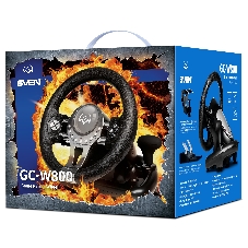 Руль SVEN GC-W800 (педали, вибро, скоба, D-pad, 12 кл, PC/PS3/PS4/XBOXONE/Xinput)