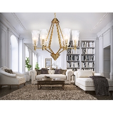 Светильник Ambrella light TR3231/6 BS/FR латунь/белый матовый E14*6 max 40W D610*585