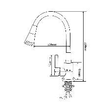 SUS123GY-016F Смеситель для кухни, ø35
