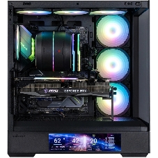 Компьютерный корпус ZALMAN P40 DS, ATX, черный, WINDOW, 9.1-inch LCD screen, 2xCombo(2.5” or 3.5”), 1x2.5”, 1xUSB TYPE-C, 2xUSB 3.0, SIDE 3x120мм ARGb, REAR 1x120мм ARGb