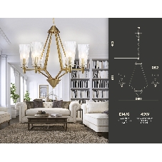 Светильник Ambrella light TR3231/6 BS/FR латунь/белый матовый E14*6 max 40W D610*585