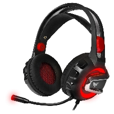 Гарнитура Crown CMGH-3000 чёрный/красный, проводная, подсветка