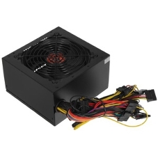 Блок питания Ginzzu CB500 12CM черный,24+4p,PCI-E, 4*SATA, 3*IDE,оплетка MB, кабель питания