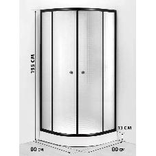 Душевой уголок BAU Dream Hit Black с поддоном 80x80х195, рифленое закаленное стекло, черный профиль