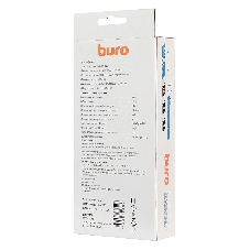 Сетевой фильтр Buro 800SH-1.8-W 1.8 м, 8 розеток, белый, коробка