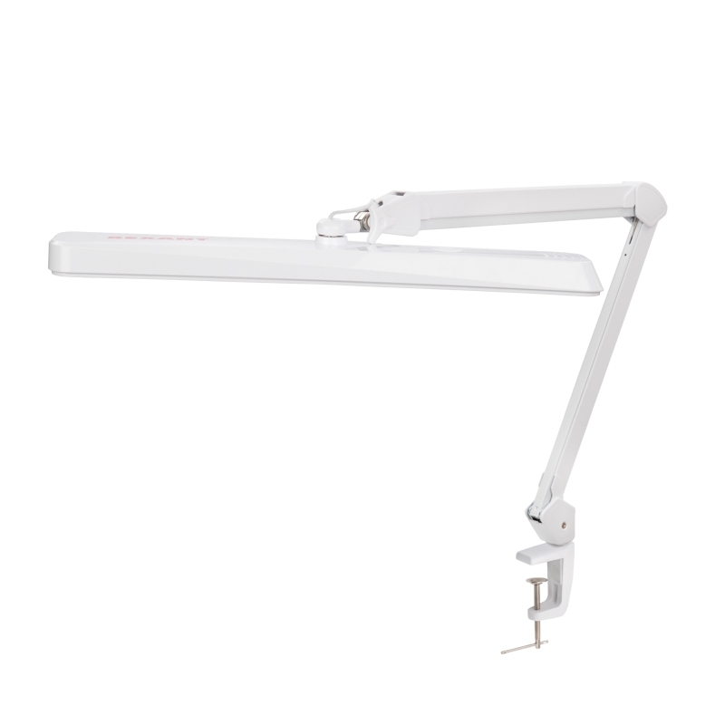 Лампа настольная бестеневая на струбцине Rexant ECO light, 324 SMD LED с диммером, теплый/холодный цвет свечения, белая