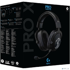 Гарнитура Logitech G PRO X чёрный, беспроводная, USB, подвижный микрофон, отсоединяемый кабель 2 м