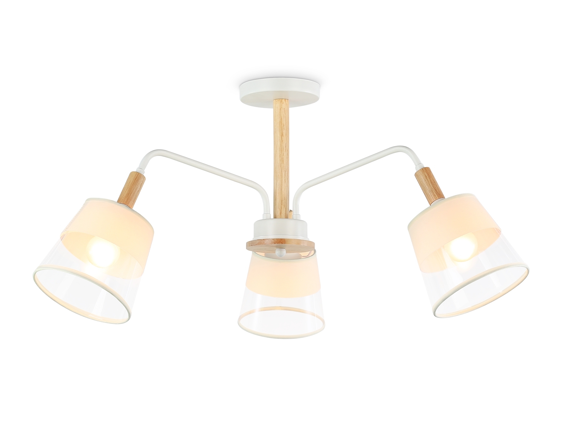Светильник Ambrella light TR4737/3 WH/LW белый/светлое дерево E27/3 max 40W D760*350