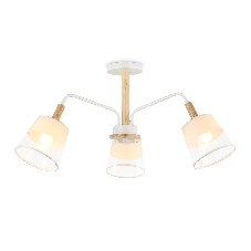 Светильник Ambrella light TR4737/3 WH/LW белый/светлое дерево E27/3 max 40W D760*350