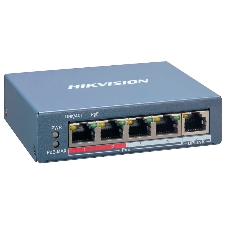 Коммутатор Hikvision DS-3E1105P-EI, 4×100 Мбит/с PoE+ + 1×100 Мбит/с, настраиваемый
