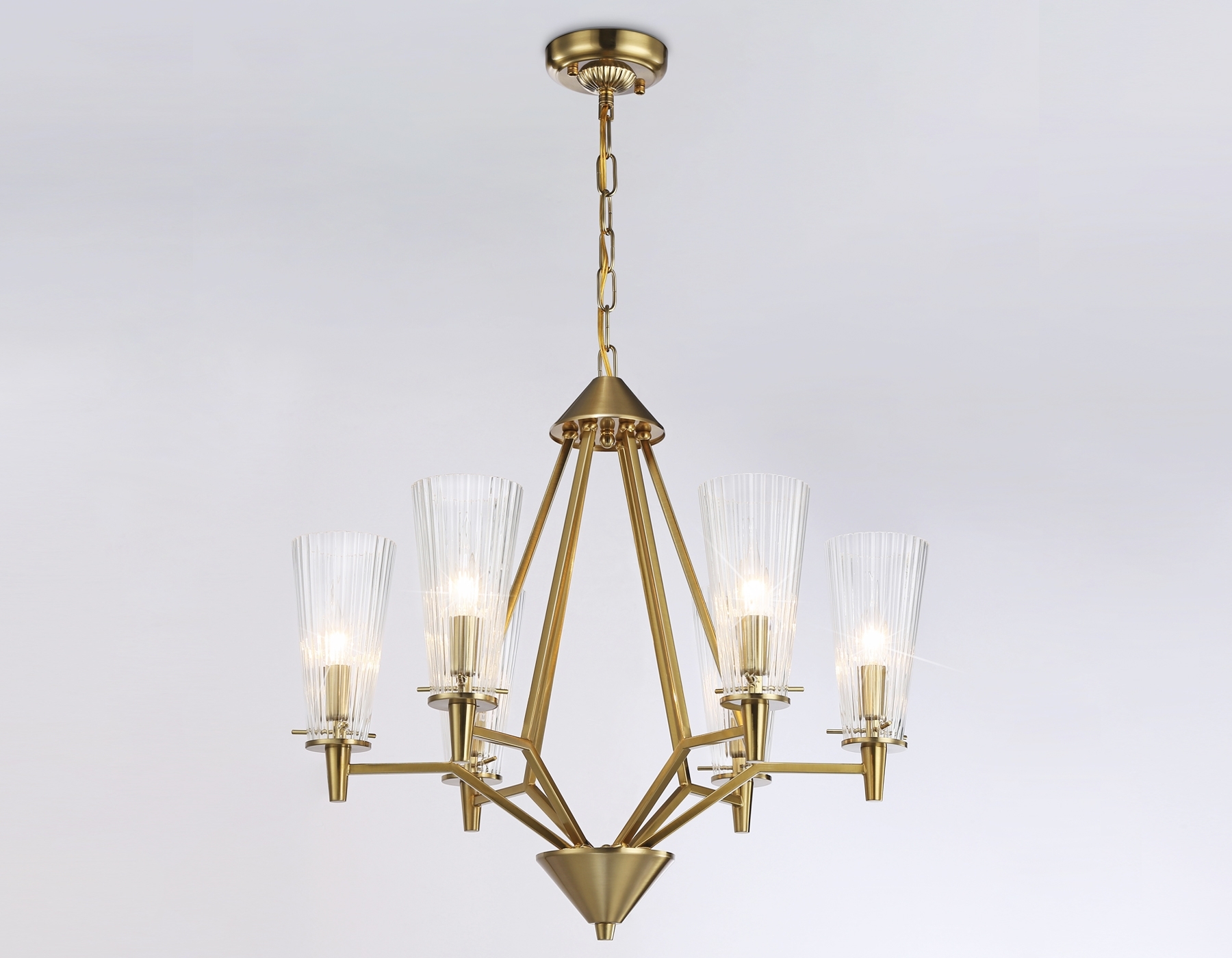 Светильник Ambrella light TR3231/6 BS/FR латунь/белый матовый E14*6 max 40W D610*585
