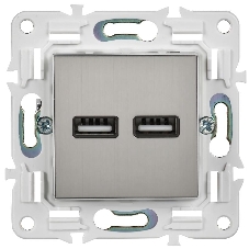 SKANDY Розетка USB A+A 3,1А SK-R15N никель | SK-U21-D31-K50 | IEK