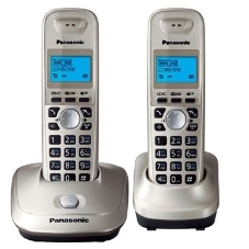 Телефон беспроводной (DECT) Panasonic KX-TG2512RUN (платиновый) Доп трубка в комплекте,АОН, Caller ID,спикерфон на трубке,полифония