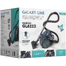 Пылесос Galaxy Line GL6223 серо-синий/черный, 500/1900 Вт, уборка сухая, пылесборник контейнер 3 л