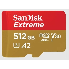 Флеш карта microSD 512Gb SanDisk microSDXC Class 10 UHS-I A2 C10 V30 U3 Extreme 190MB/s