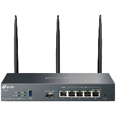 VPN-маршрутизатор TP-Link ER706W Omada с гигабитными портами и поддержкой Wi-Fi AX3000, 1 гиг. SFP WAN/LAN, 1 гиг. RJ45 WAN, 4 гиг. RJ45 WAN/LAN, USB 3.0, до 574 М/с на 2,4 ГГц + до 2402 М/с