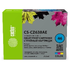 Картридж струйный Cactus CS-CZ638AE № 46 многоцветный (21 мл) для HP DJ IA 2020hc/2520hc Ultra 2029/2529/4729AIO