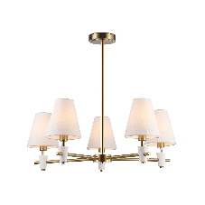 Люстра Ambrella light LH75044/5 BS/WH латунь/белый E14*5 max 40W D700*580