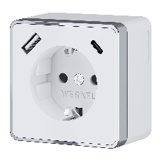 Розетка с заземлением, шторками и USB тип A+C Gallant (белый)