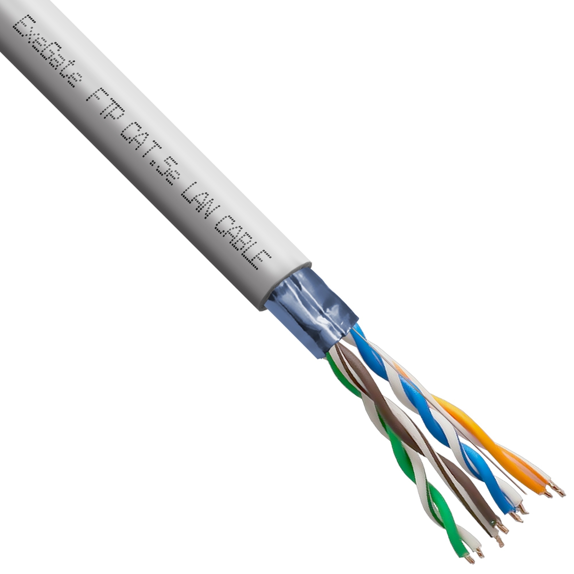 Кабель ExeGate FUTP4-C5e-CCA-S26-IN-PVC-GY-305 FTP 4 пары кат.5e CCA, 0.41мм (26AWG), экран, 305м, серый, PVC