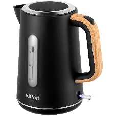 Чайник электрический Kitfort КТ-8706 1.7л. 3000Вт черный/дерево корпус: пластик