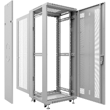 Шкаф серверный напольный Cabeus ND-05C-42U60/80 IP20, 42U, 2055х600х800 мм (ВхШхГ), дверь: перфорация, разборный, серый
