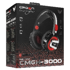 Гарнитура Crown CMGH-3000 чёрный/красный, проводная, подсветка