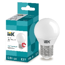 Лампа светодиодная IEK LLE-G45-5-230-40-E27 ECO G45 5Вт шар 4000К белый E27 450лм 230-240В
