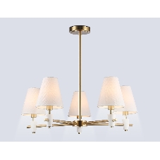 Люстра Ambrella light LH75044/5 BS/WH латунь/белый E14*5 max 40W D700*580