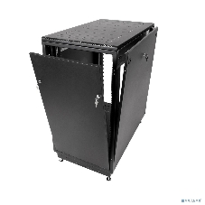 Шкаф коммутационный ЦМО ШТК-М-18.6.6-1ААА-9005 18U 600x600 мм пер. дв. стекл задн. дв. стал.лист 2 бок. пан. направл. под закл.гайки 270 кг черный