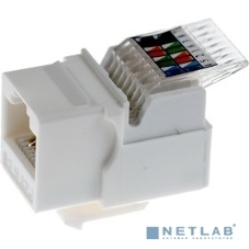 Модуль Rexant Keystone Jack RJ-45(8P8C), UTP неэкранированный, cat.5e, тип 180 градусов,самозажимной, белый