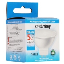 Светодиодная (LED) Лампа Smartbuy-Gu5,3-05W/6000