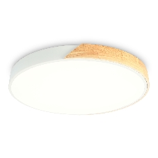 Потолочный светодиодный светильник Ambrella light FZ1301 WH/LW белый/светлое дерево 45W 5000K D500*50 (без ПДУ)