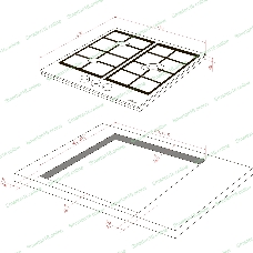 Варочная панель Monsher, газ, High-Tech, 45 см, автоматический электроподжиг, газ-контроль, форсунки под сжиженый газ, SABAF конфорки, чугунные решетки, черный