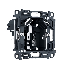 PR160 Механизм электрической розетки 2USB A+C 20W (быстрая зарядка) с/з на винтовых зажимах QUANT PRO