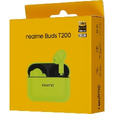 Наушники TWS Realme Buds T200 зеленый, внутриканальные, Bluetooth, до 28 ч