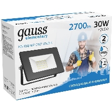 Прожектор светодиодный Gauss LED 30W IP65 6500К черный 1/10