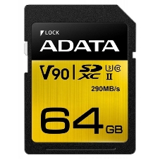 Флеш карта SD 64Gb ADATA Premier ONE SDXC Class 10 UHS-II U3 V90 290MB/s