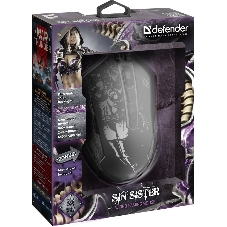 Мышь проводная Defender Sin'Sister GM-933 черный, 7200 dpi, USB, кнопки - 6