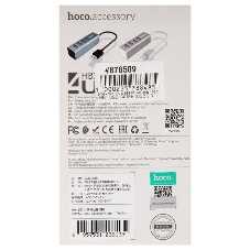 Переходник разветвитель Hoco HB1 USB - 4USB (USB 2.0 - 480 Мбит/с), 0.8 м, серый