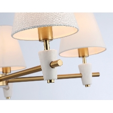 Люстра Ambrella light LH75044/5 BS/WH латунь/белый E14*5 max 40W D700*580