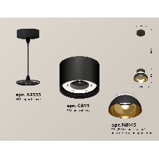 Светильник Ambrella Light XP8111051 SBK/PYG/CL черный песок/золото желтое полированное/прозрачный GX53