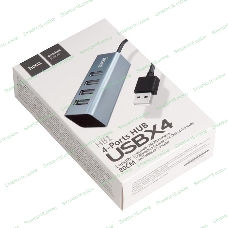 Переходник разветвитель Hoco HB1 USB - 4USB (USB 2.0 - 480 Мбит/с), 0.8 м, серый