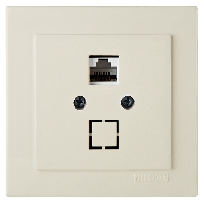 Nilson Роз. компьютерная 1-местн. СУ, (RJ45 CAT6), ТУРАН (TOURAN), кремовый (24121045)